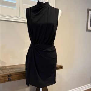 Tibi Black Draped Mini Dress